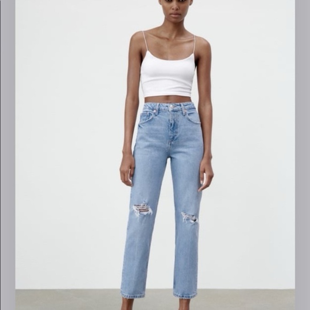 Zara Jeans High Rise Ankle Length